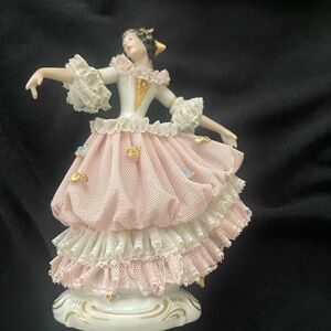 Elegant Porcelain Ballerina Figurine Dresden made in Germany